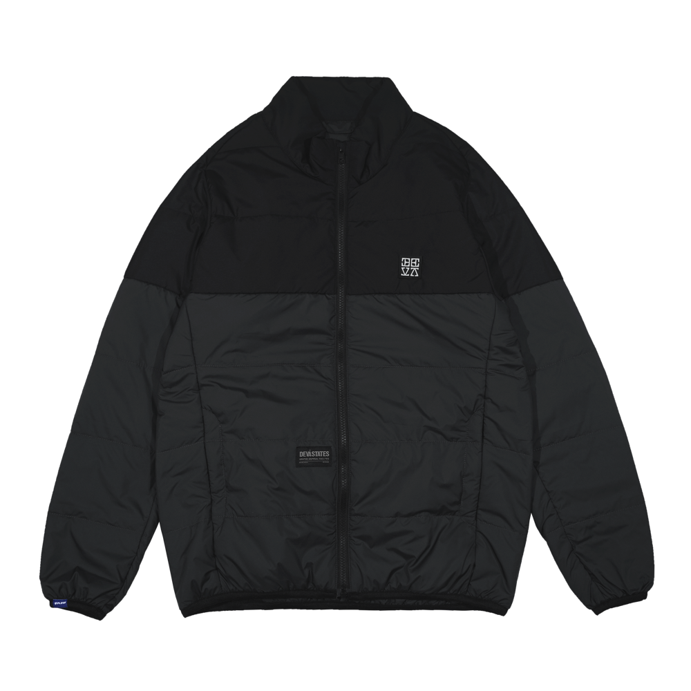 VAGRANT Foldable Lightweight Puffer Jacket Black Grey