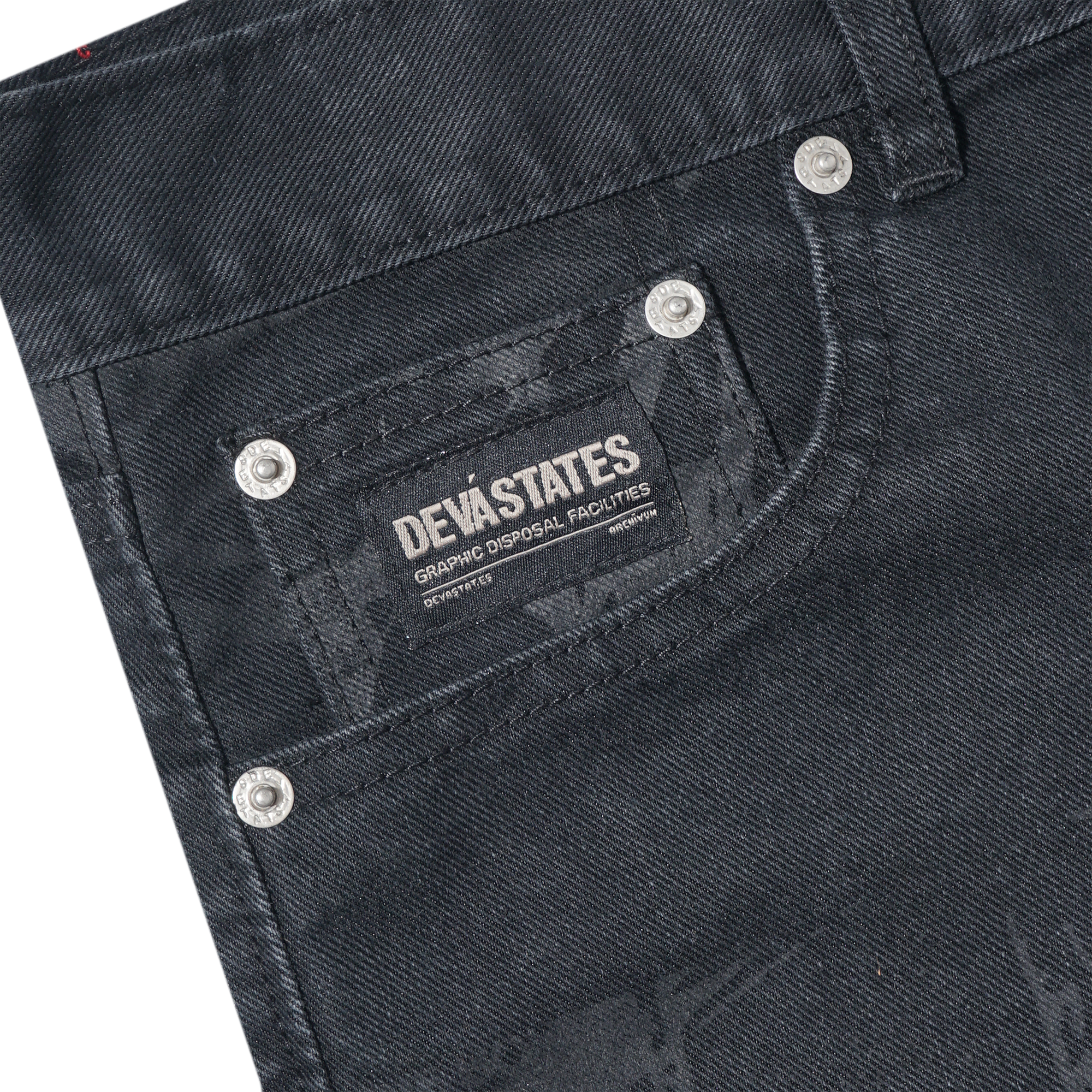 MOSAIC Printed Denim Pants [Washed Black]