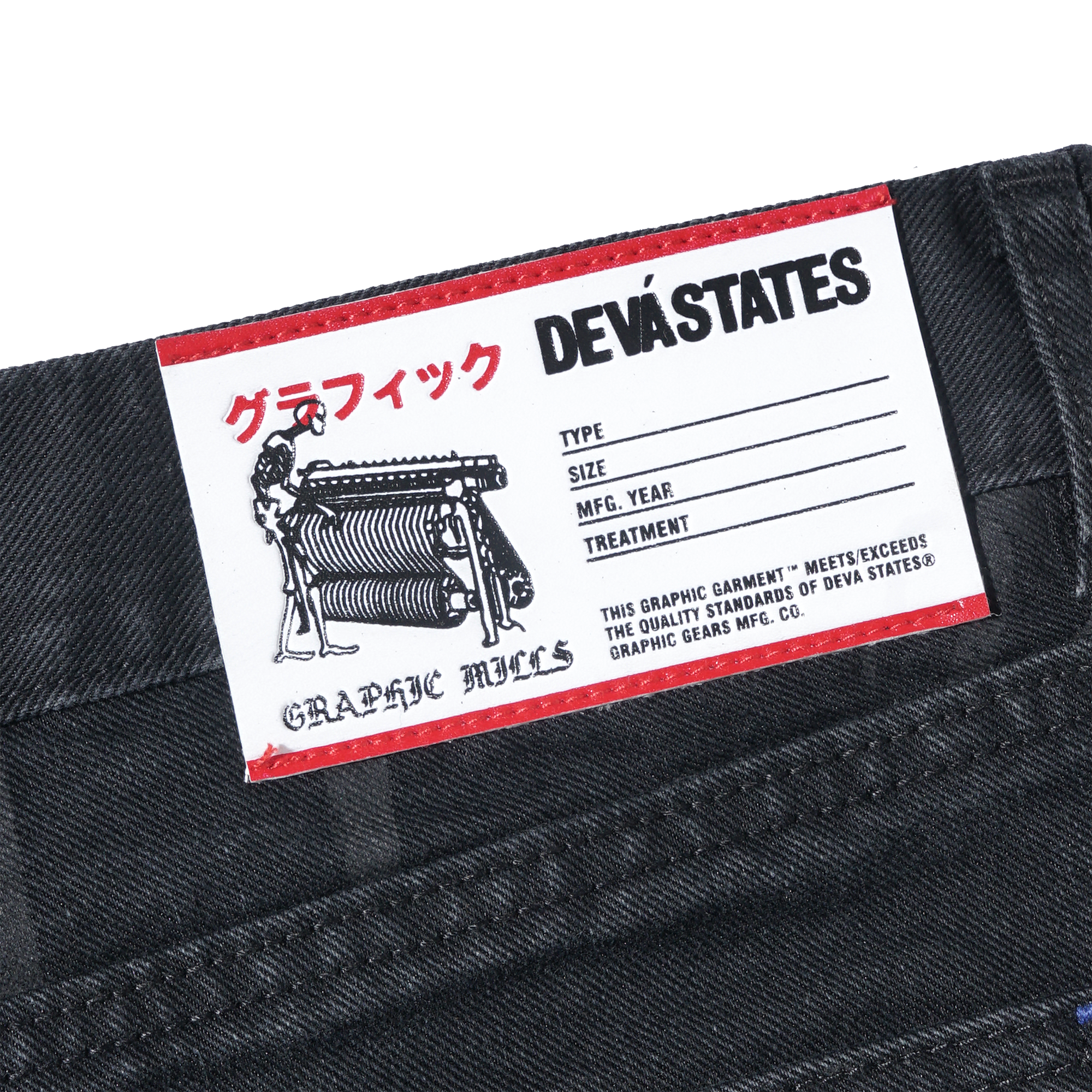 MOSAIC Printed Denim Pants [Washed Black]