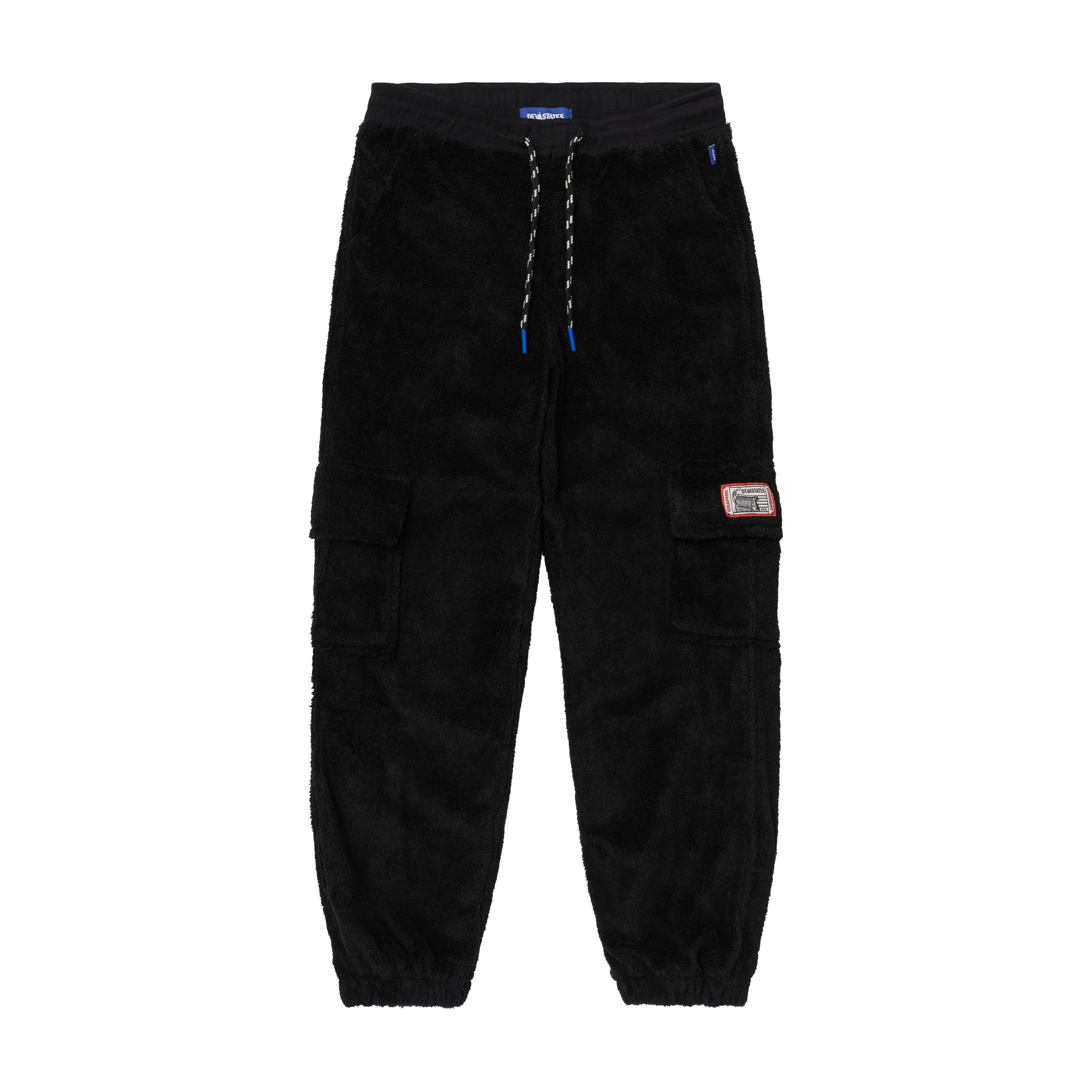 OVERCAST Sherpa Cargo Sweatpants [Black]