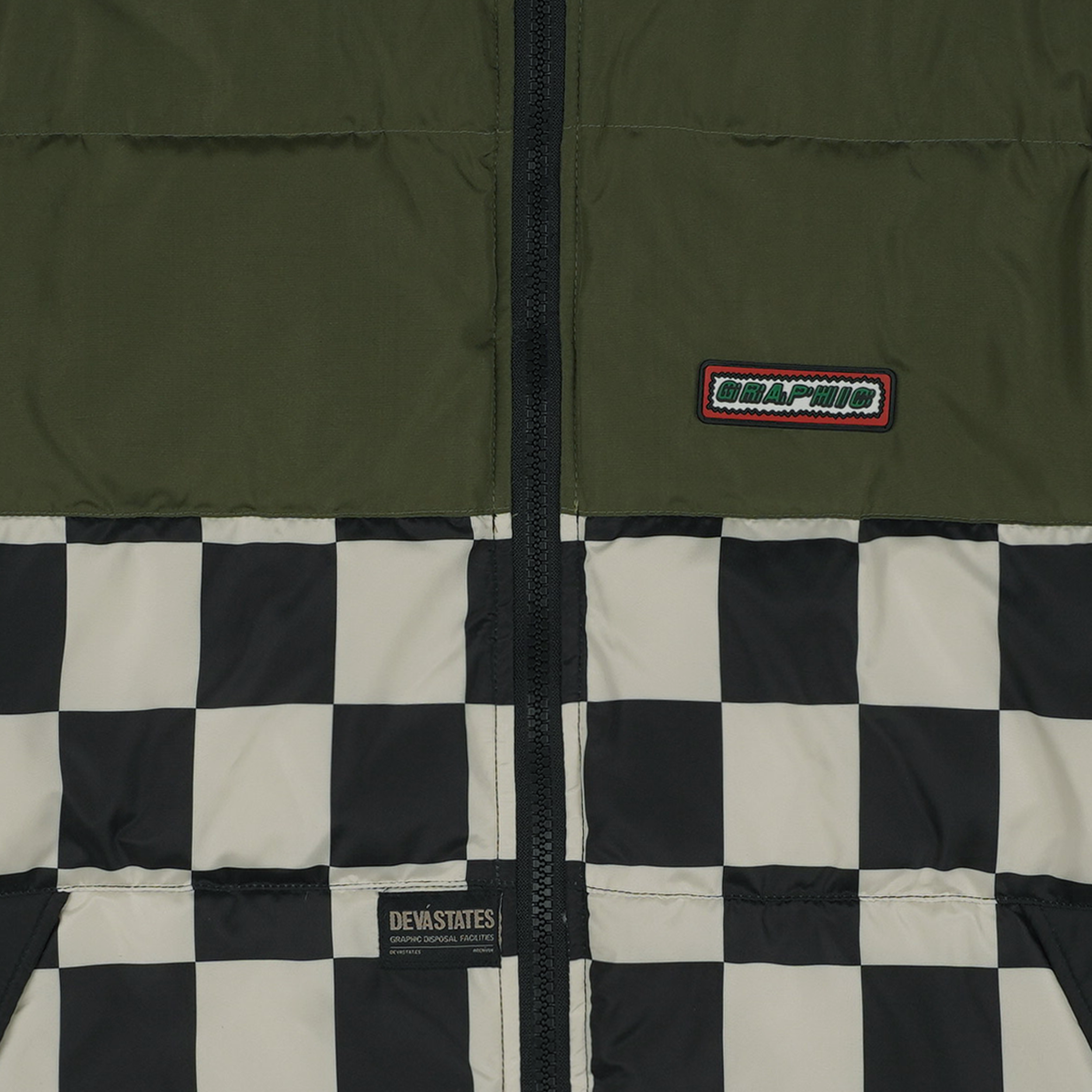 CHECKERS Puffer Jacket [Olive]